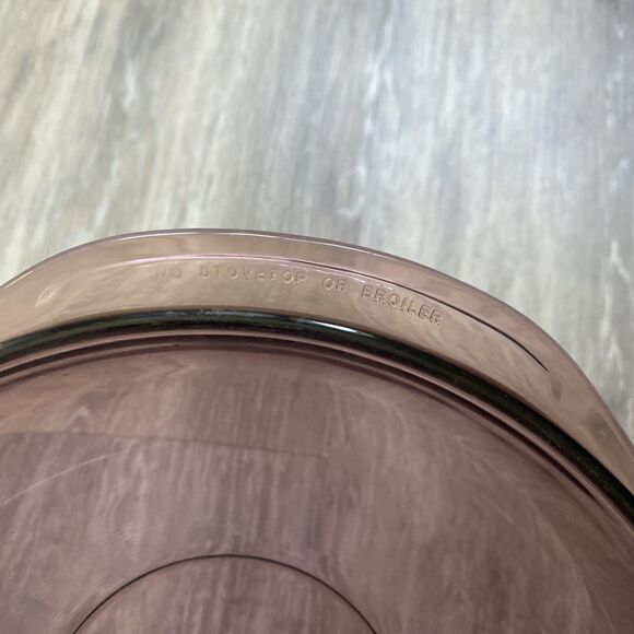 Pyrex 024-S 2qt Cranberry Ribbed Casserole Dish W/ Lid Vintage - Picture 4 of 8